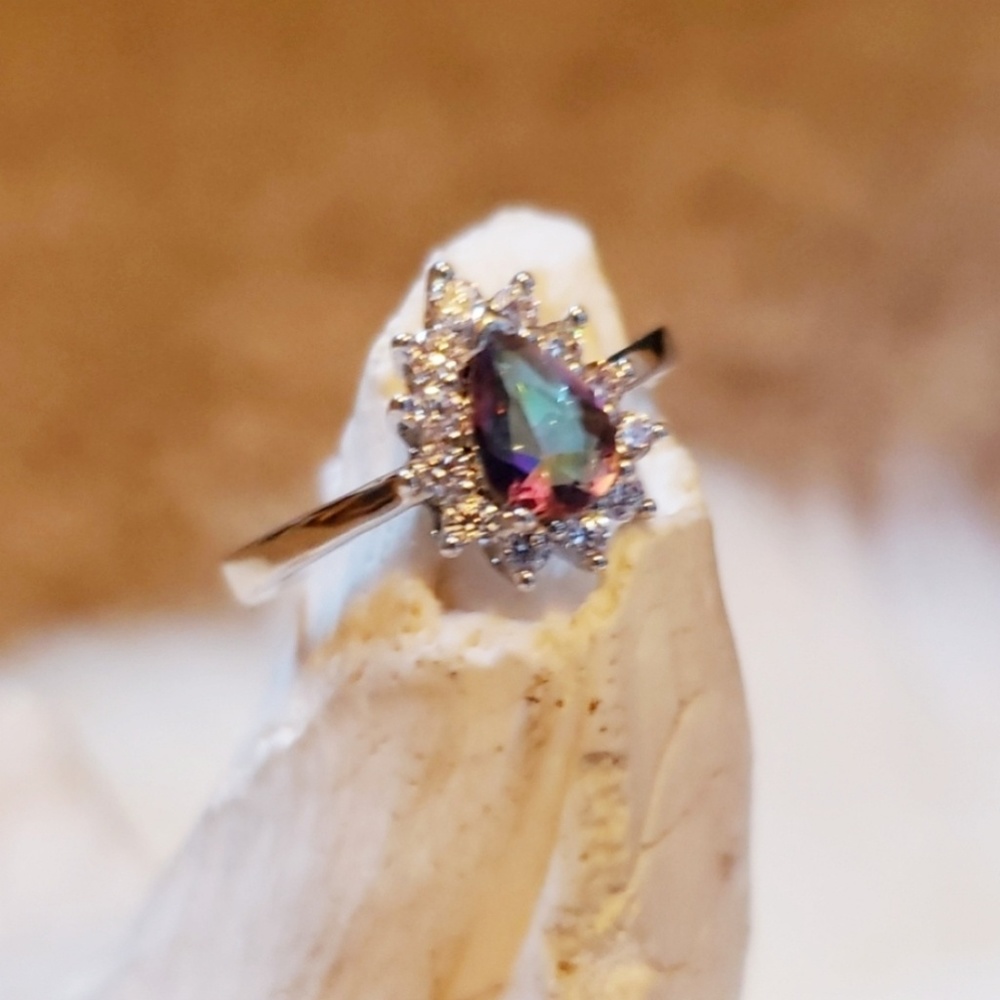 SOLD | Genuine Mystic Topaz/Sapphire Ring - Picture 4 of 5